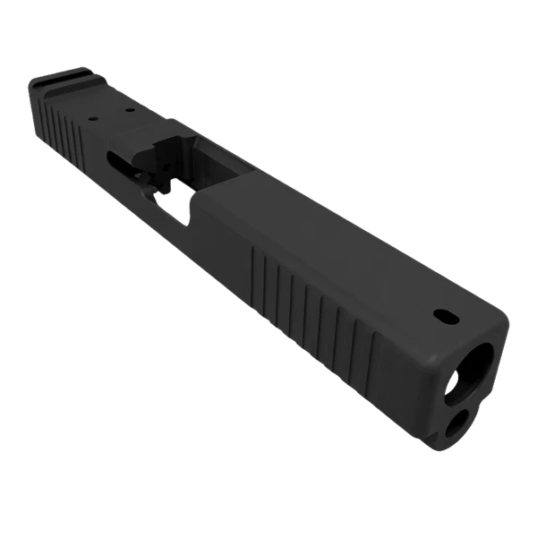 Black Cerakote RMR Cut Slide for Glock 17 with Front & Rear Serrations