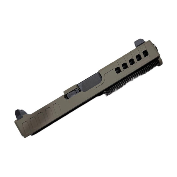 Assembled Vented RMR Slide for Glock 19 Gen 3 — FDE, Tall Sights, Nitride Barrel