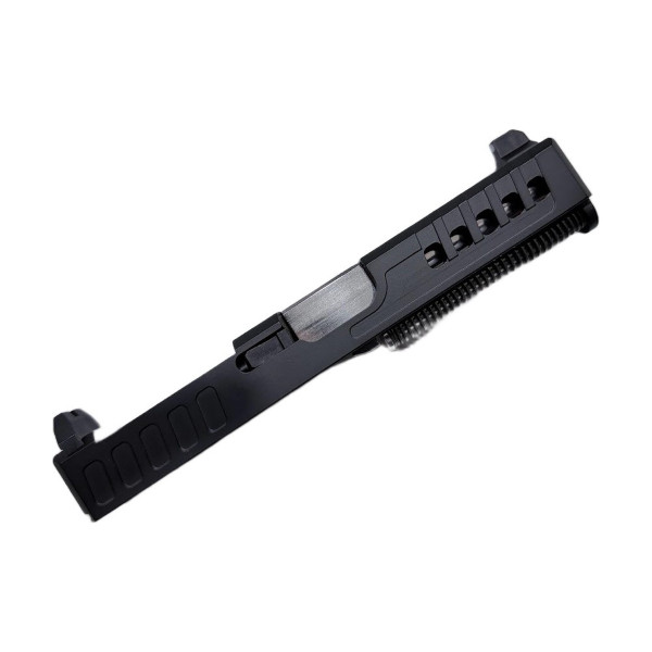 Assembled Vented RMR Slide for Glock 19 Gen 3 — Black, Tall Sights, Polished Stainless Barrel
