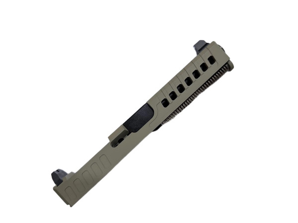 Assembled Vented RMR Slide for Glock 17 Gen 3 — FDE, Tall Sights, Nitride Barrel