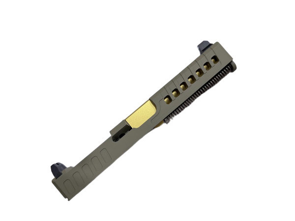 Assembled Vented RMR Slide for Glock 17 Gen 3 — FDE, Tall Sights, Titanium Nitride Barrel
