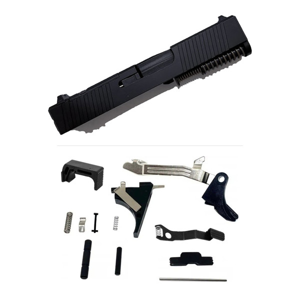 Assembled Windowed Nitride Slide for Glock 43/43X — Crown Barrel, Standard Sights with Frame Parts Kit