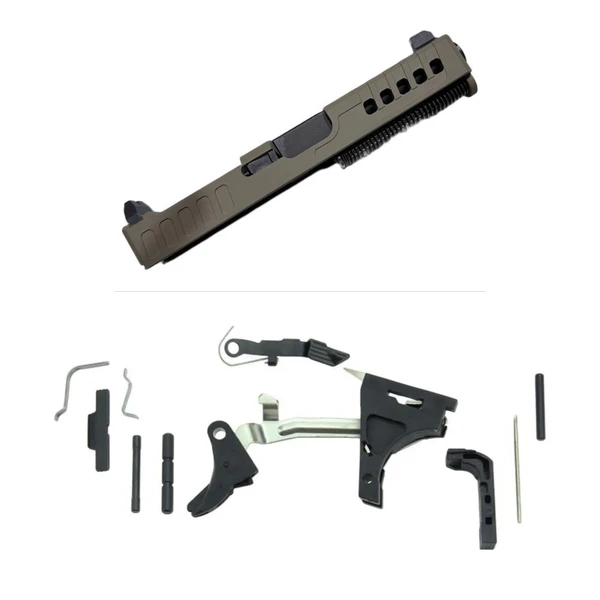 Assembled Vented RMR Slide for Glock 19 Gen 3 — FDE, Tall Sights, Nitride Barrel with Frame Parts Kit