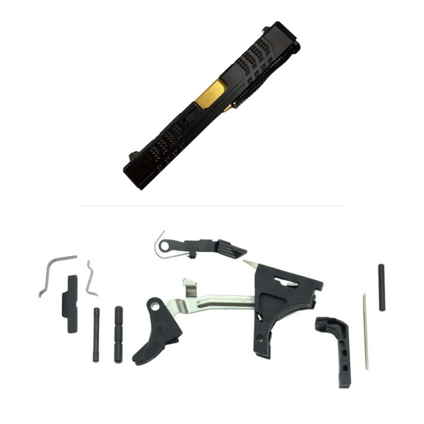 Assembled RMR Slide for Glock 19 Gen 3 — TiN, Std Sights with Frame Parts Kit