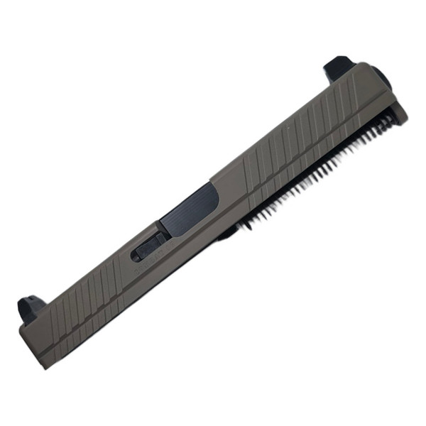 Assembled LFA Combat Slide for Glock 17 Gen 3 — FDE, Iron Sight Cut, Tall Sights, Nitride Barrel