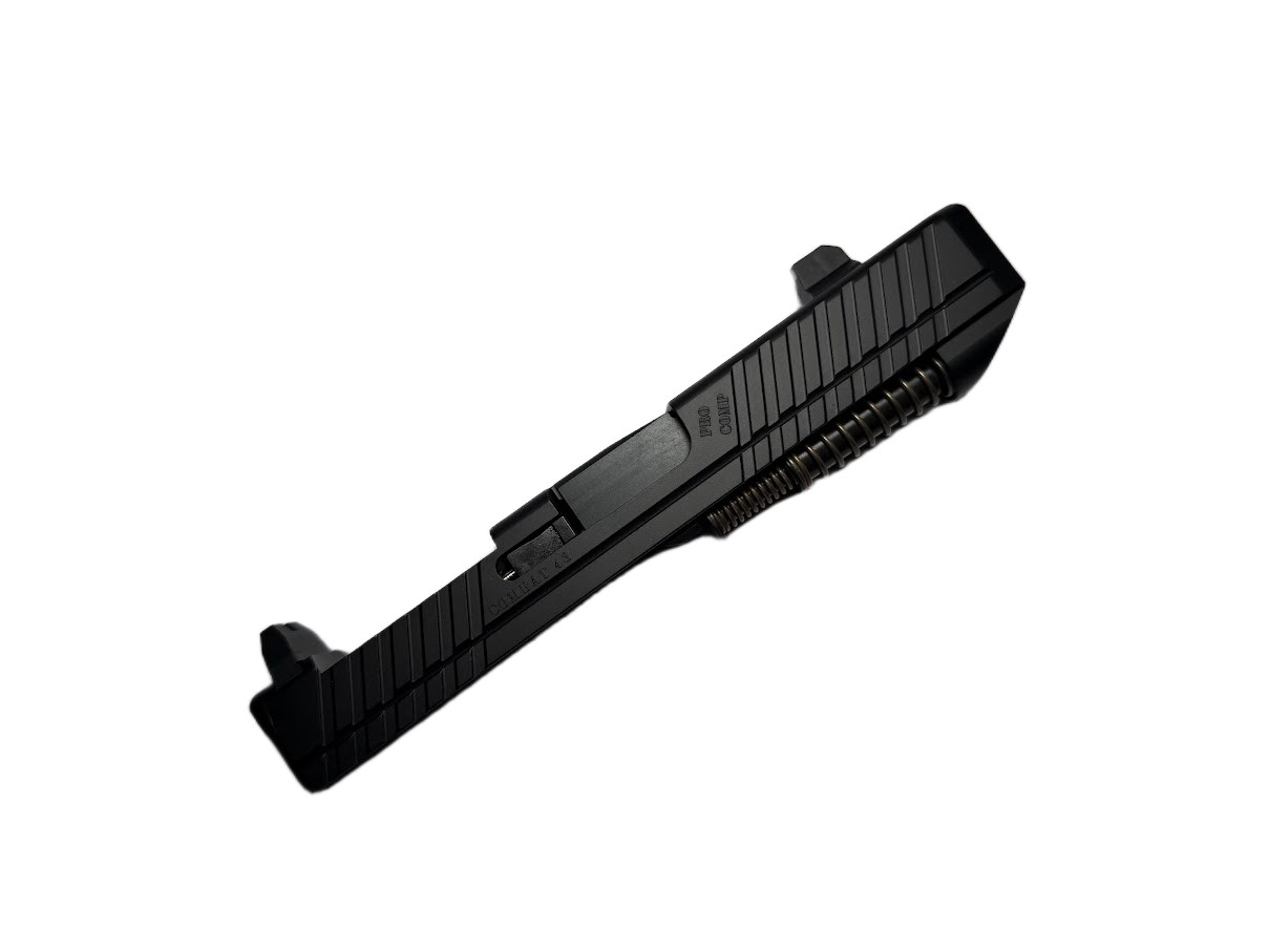 Assembled Glock 43 / 43X Compensated RMSc Slide — Nitride Barrel