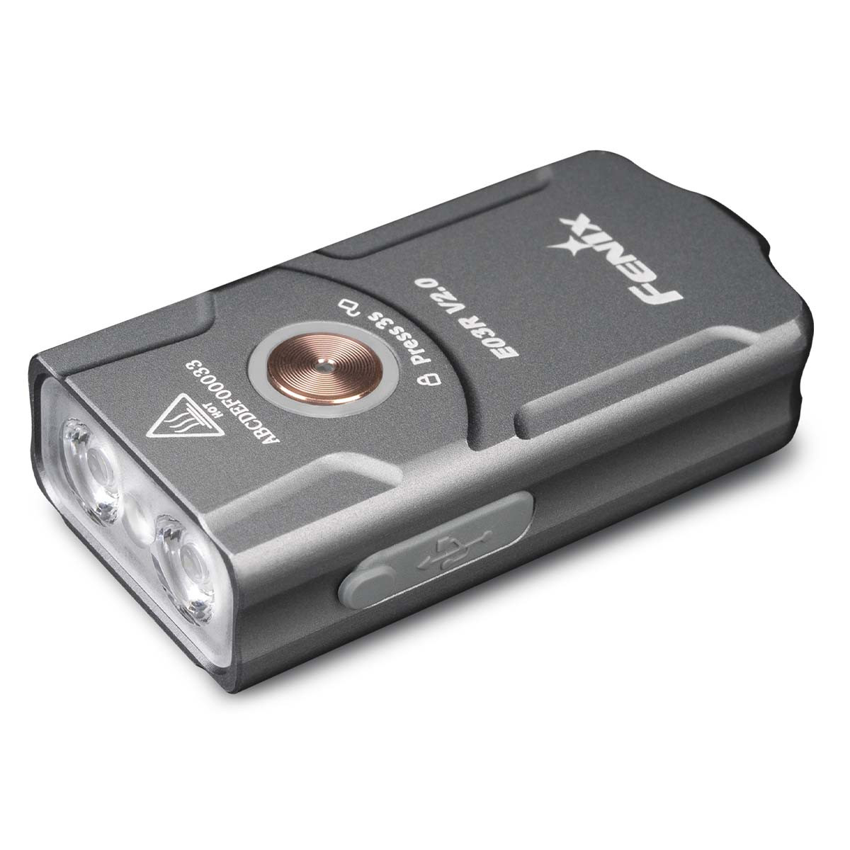 Fenix Fenix E03R V2 500 Lumen Keychain Gray - $37.30 at 3CR Tactical 
