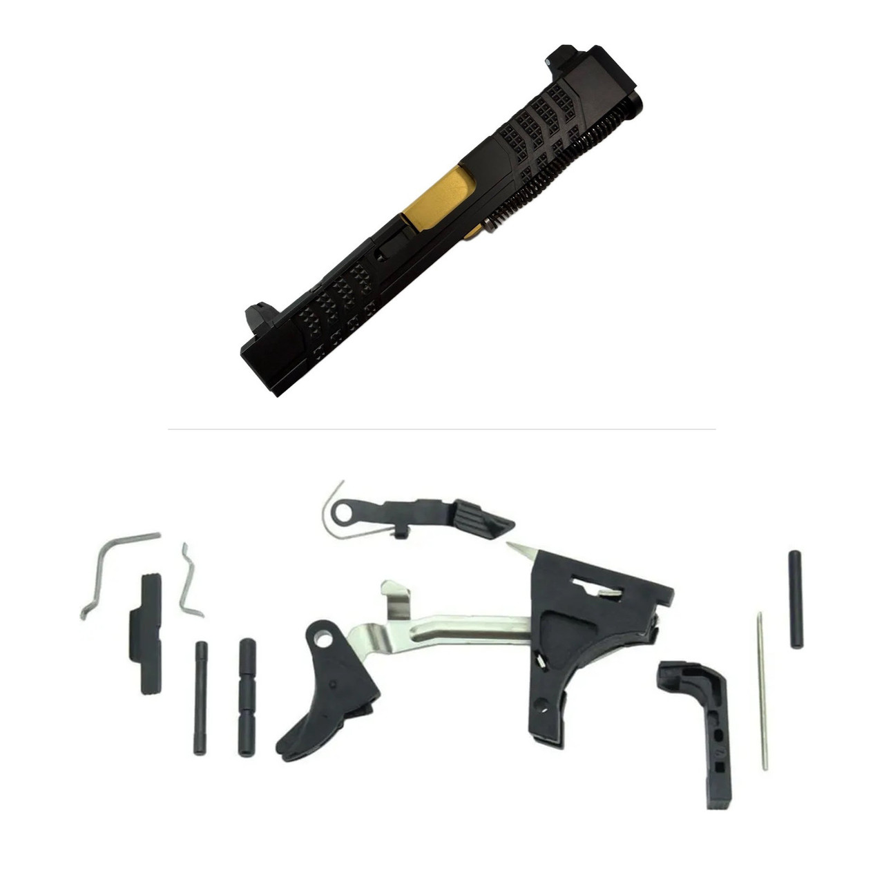 3Cr Tactical Assembled RMR Slide for Glock 19 Gen 3 - TiN, Tall Sights with Frame Parts Kit - $270.99 at 3CR Tactical 
