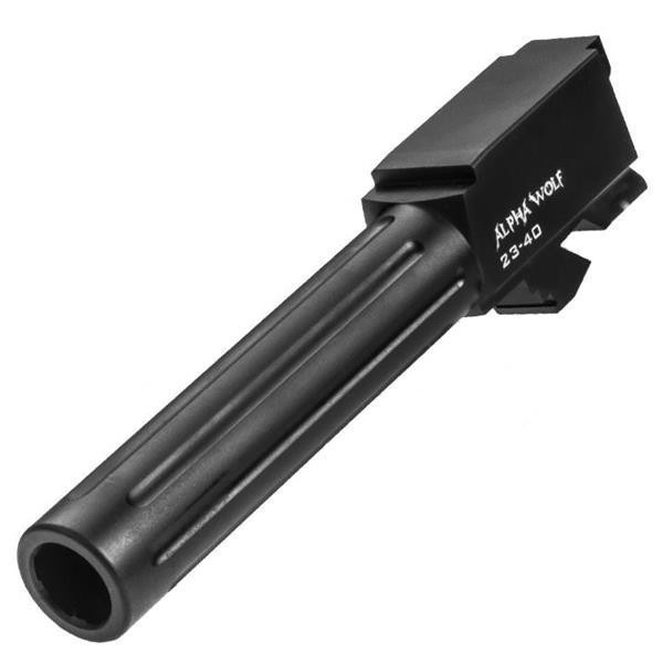 Lone Wolf AlphaWolf Barrel for Glock 23 Gen 1-4 - .40 S&W, Fluted, Black Nitride