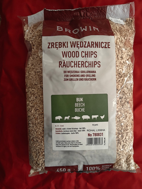 Wood chips for smoking/grilling - beech, 450g, class 2
