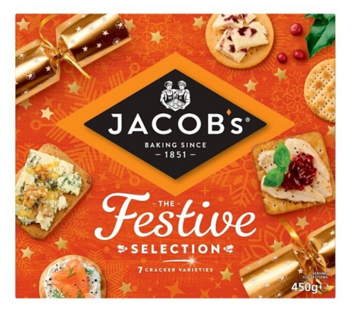Jacob's Christmas Biscuits for Cheese Selection - 450g