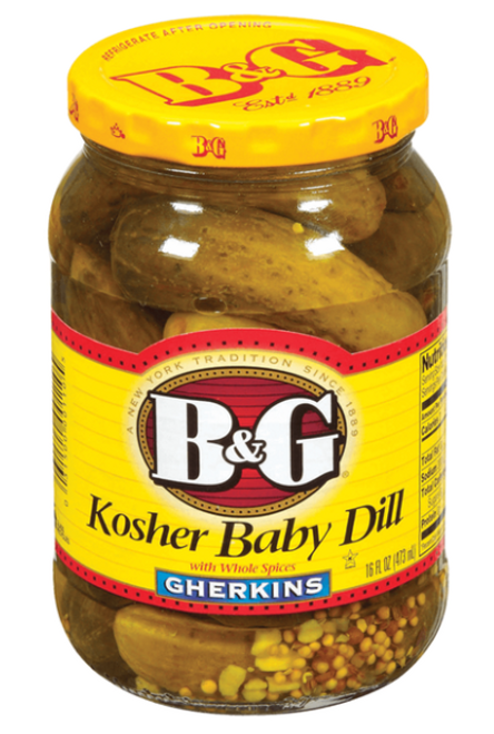 B&G Kosher Dill Gherkins - 945ml ***BIG JAR***