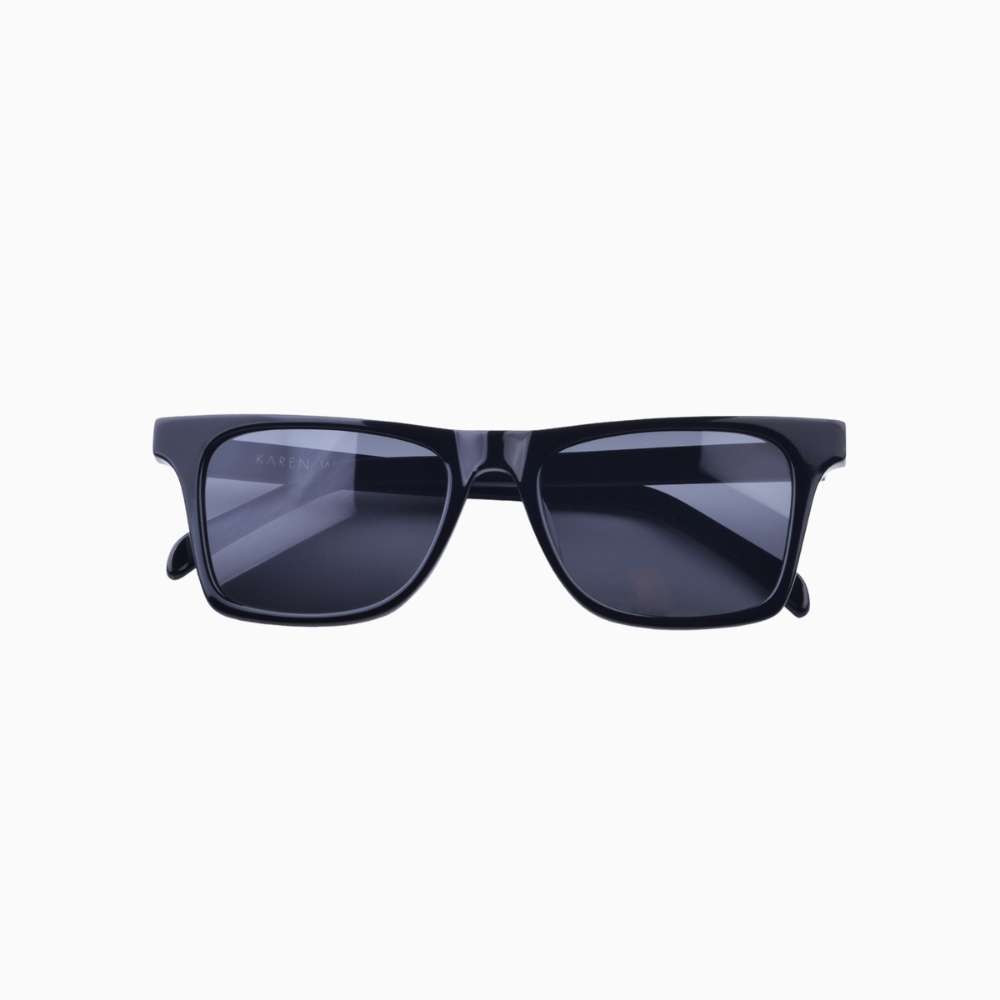 Front view | Wayfarer sunglasses with black lenses and black frames | Acetate | Harper | Kids | Karen Wazen Eyewear