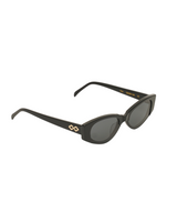Side view | Cat-like sunglasses with black lenses and black frames | Acetate | Dixy | Women's sunglasses | Karen Wazen Eyewear