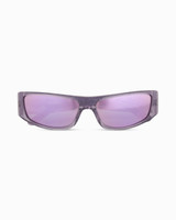 Front view | Rectangular sunglasses with Mirror purple lenses and purple frames | Acetate | Sir | Women's sunglasses | Karen Wazen Eyewear