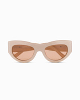 Front view | Mask sunglasses with cream lenses and cream frames |  Acetate | Swim | Women's sunglasses | Karen Wazen Eyewear