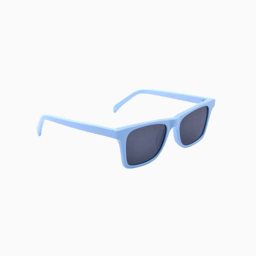 Side view | Wayfarer sunglasses with black lenses and blue frames | Acetate | Harper | Kids | Karen Wazen Eyewear