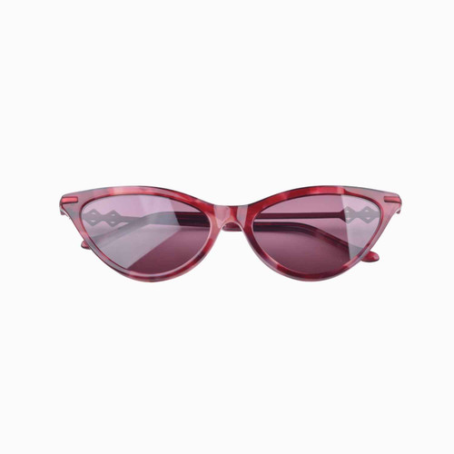Front view | Cat-like sunglasses with pink lenses and pink tortoise frames | Metal & Acetate | Kourt | Women's sunglasses | Karen Wazen Eyewear