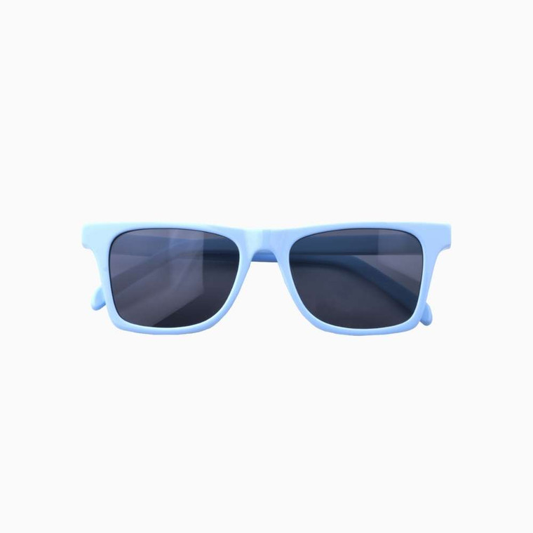Front view | Wayfarer sunglasses with black lenses and blue frames | Acetate | Harper | Kids | Karen Wazen Eyewear