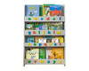 Open Facing Bookcase with lowercase letters grey cut out