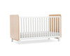Rafi cot bed white and oak cut out angle