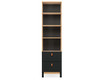 Rafi bookcase in black and oak cut out