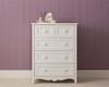 Princess 5 Drawer Chest White Handles