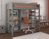 Stompa Classic Highsleeper with Desk, Shelving and bookcase - Grey