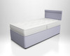 Single upholstered bed in lilac