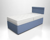 Sky blue single upholstered divan bed