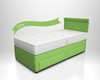 Potter lime green single storage divan bed with 2 side drawers