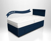 Potter single storage divan with side drawer in royal blue