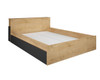Jazz double storage bed in oak and graphite