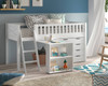 Henley White Midsleeper with pull out desk and chest