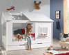 Hut house bed white with trundle drawer styled