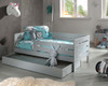 Wren toddler bed grey with open drawer styled