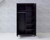 Loop black 2 door wardrobe open