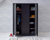 Loop black 3 door wardrobe open