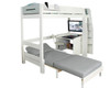 cutout of high sleeper with desk and sofa bed extended