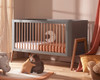 Torsten grey & teak cot