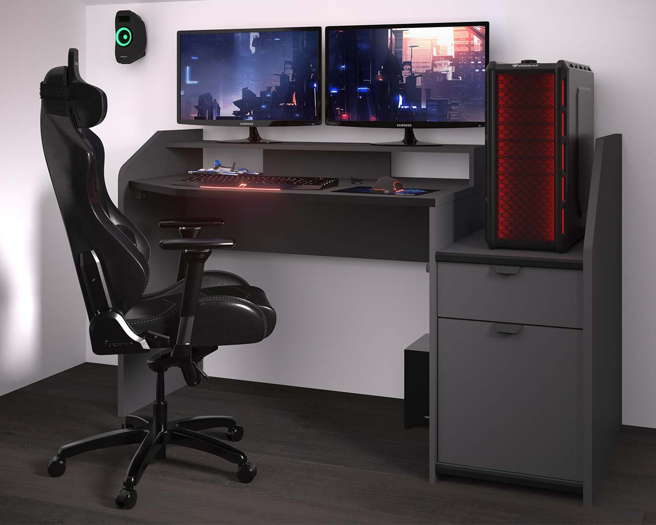 Gaming desk Gamer, 160 x 115 x 92 cm