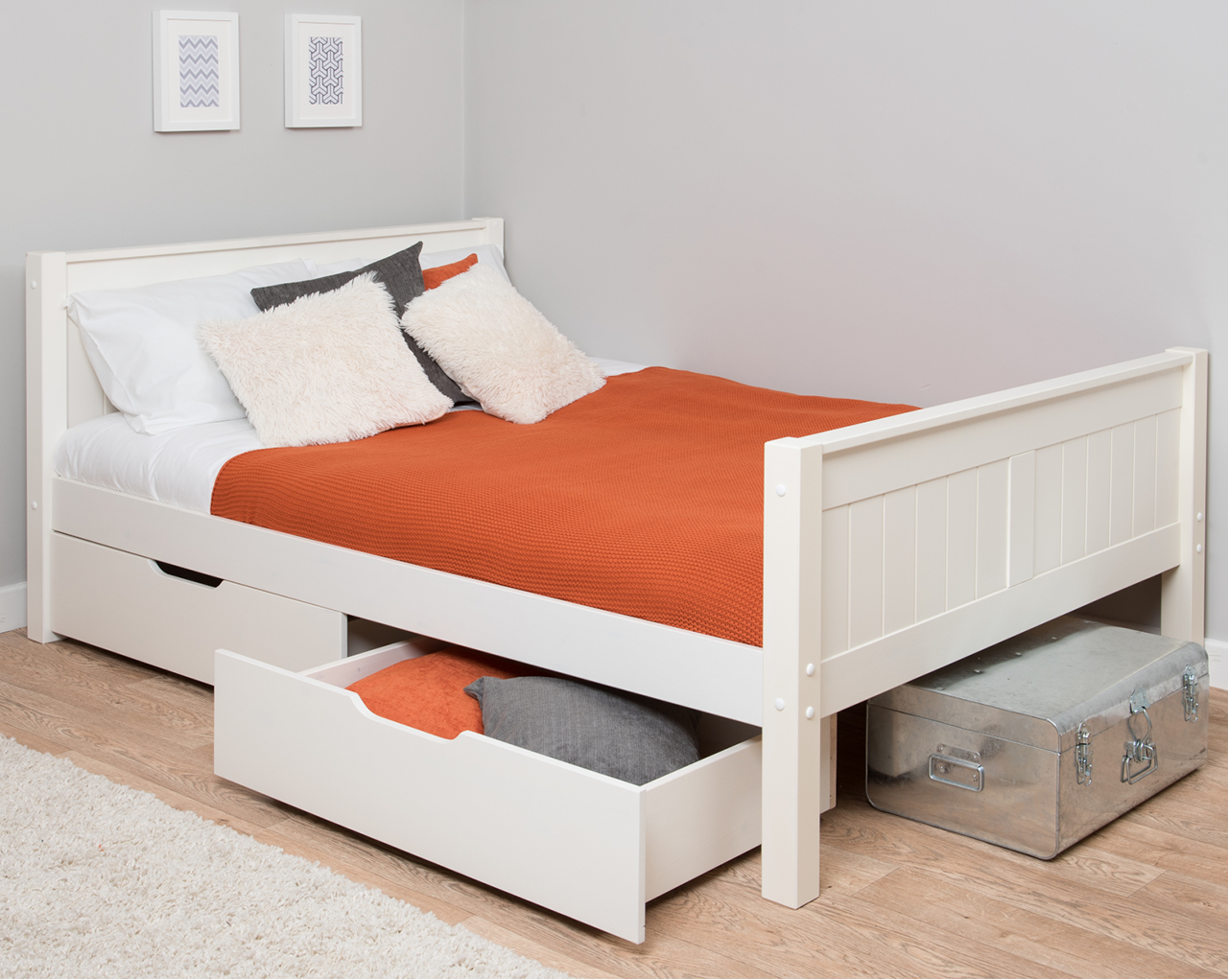 Stompa CK Small Double Bed with Drawers