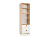 Rafi bookcase in white and oak cut out angle