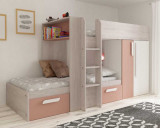 Barca bunk bed in pink with ladder on the left side