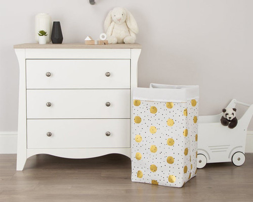 Canvas storage box with gold spots