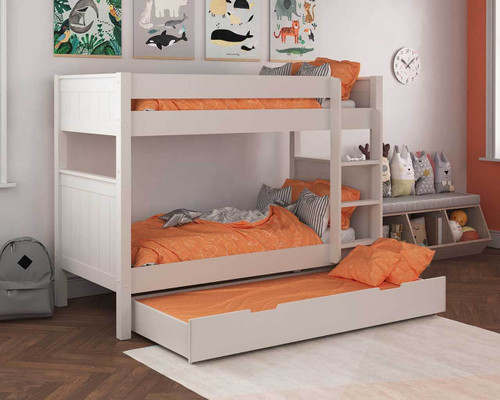 Stompa New classic bunk with trundle bed - white