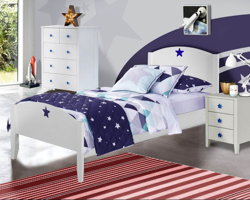 Starlight white single bed