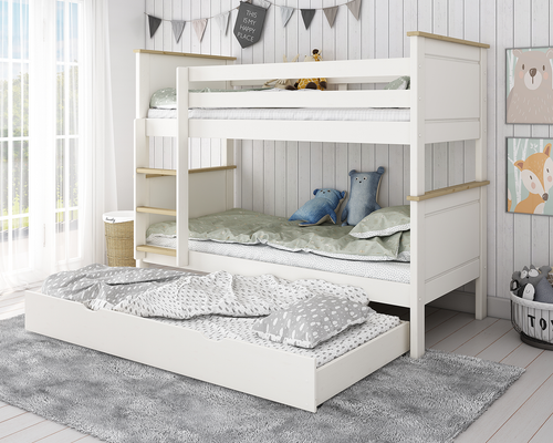 Heritage White Wooden Bunk bed with Trundle
