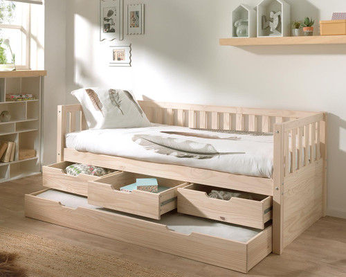 parker cabin bed with open drawers