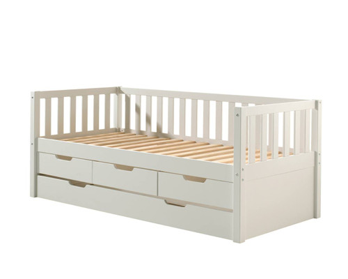 Parker White cabin bed with trundle - cut out